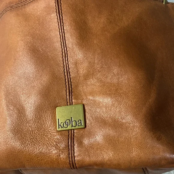 KOOBA  Large Brown Leather Tote bag with wide woven strap handle - Picture 10 of 16